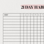 21 Days Habit 21 Day Challenge Habit Trackers Health Tracker Self