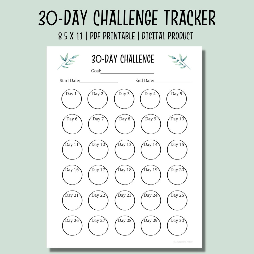 30 Day Challenge Tracker Printable Printable Habit Tracker Etsy