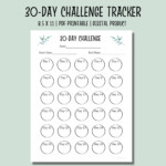 30 Day Challenge Tracker Printable Printable Habit Tracker Etsy