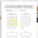 30 Days Habit Tracker Printable PDF Instant Download Daily Etsy
