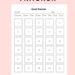 30 Days Monthly Goal Tracker Habit Tracker To Form New Habit Etsy