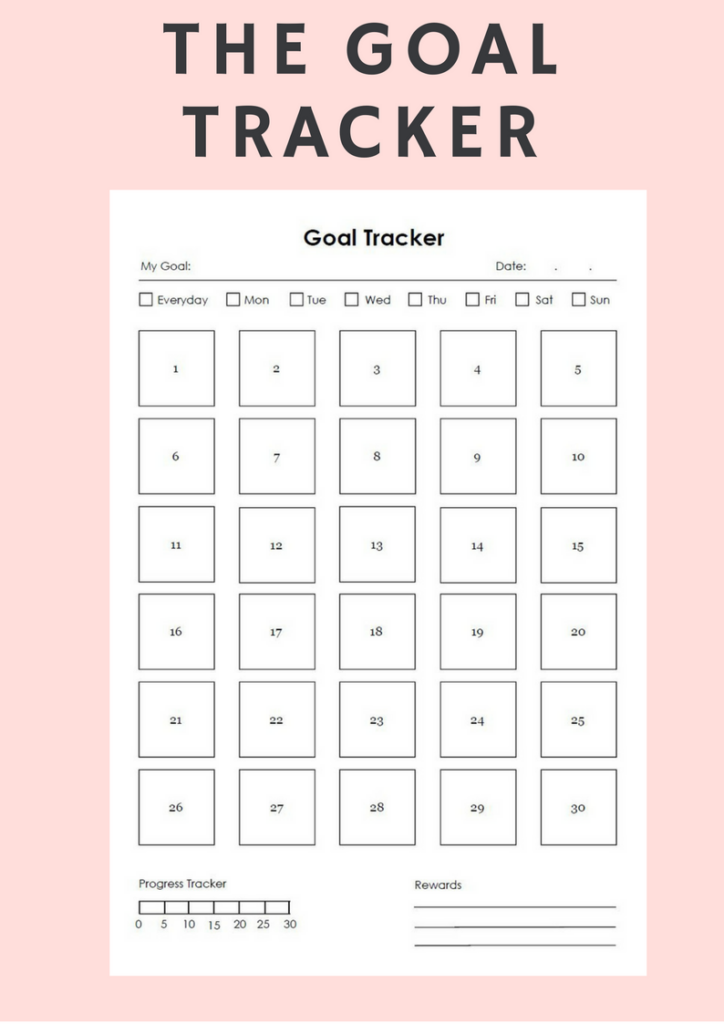 30 Days Monthly Goal Tracker Habit Tracker To Form New Habit Etsy 