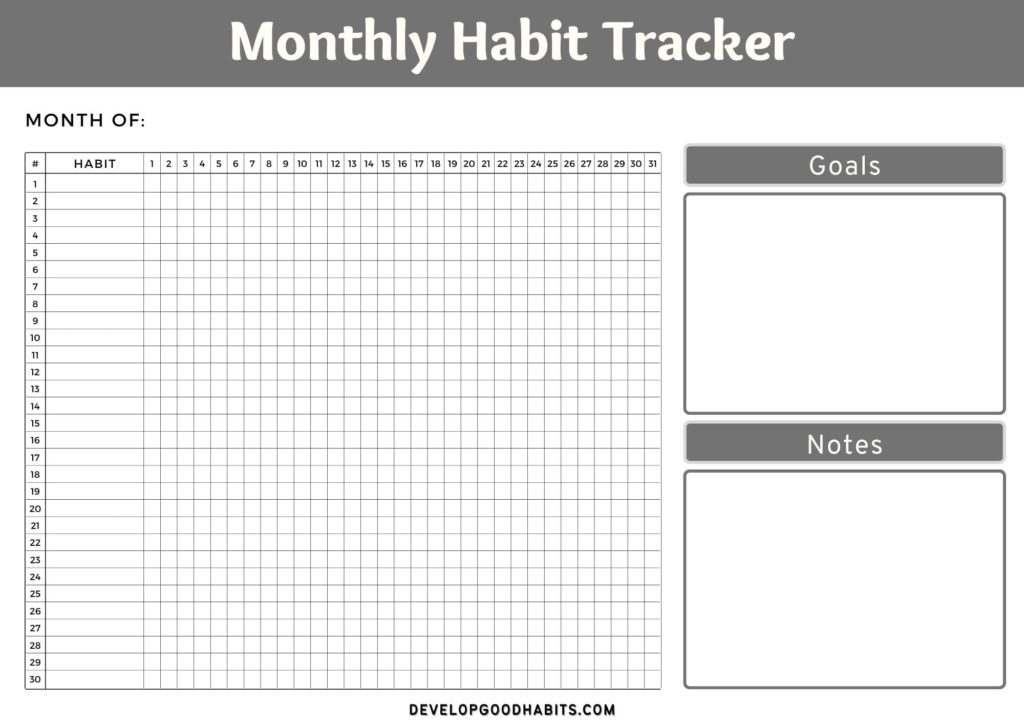 37 Printable Habit Tracker Templates Free For 2023 