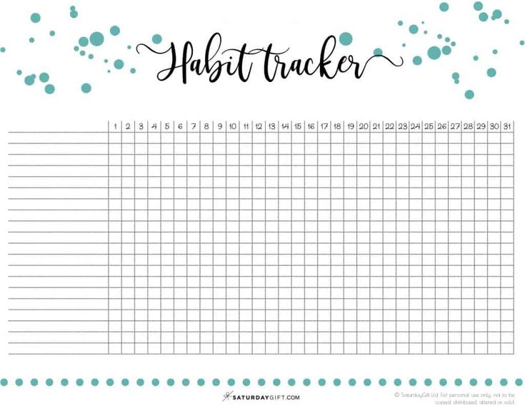 40 Ideas To Track In Your Habit Tracker Free Printable Habit 