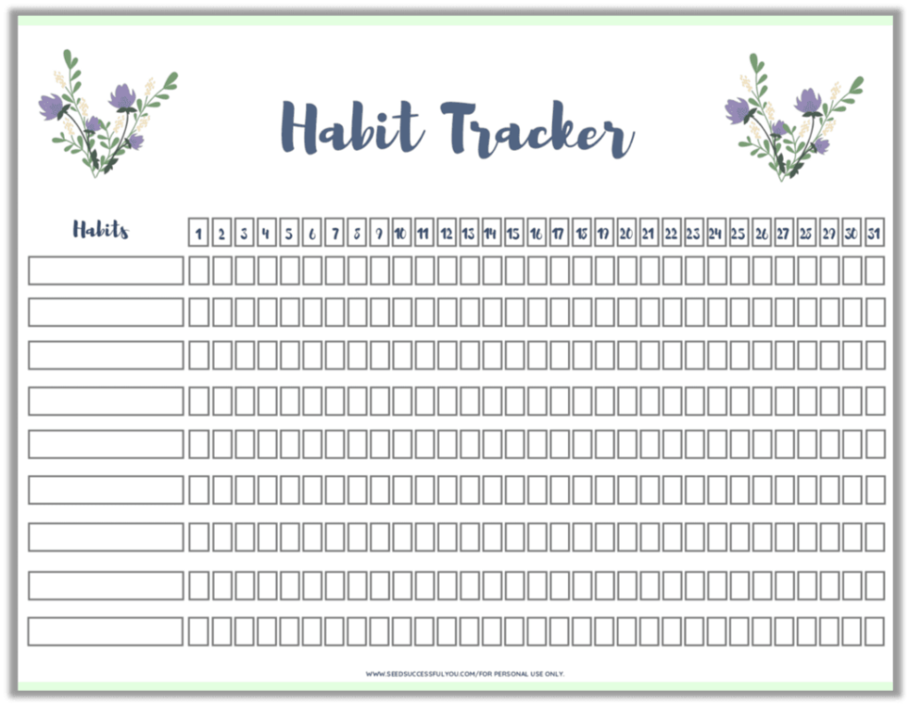 6 Colorful Printable Habit Trackers Free Download In 2020 Habit 