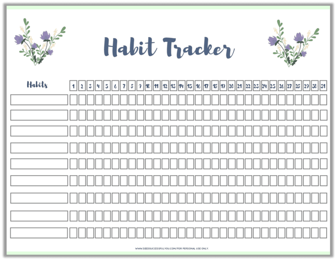 6 Colorful Printable Habit Trackers Free Download Tracker Free 