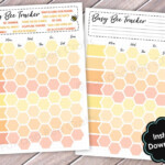 A5 Printable Weekly Habit Tracker Honeycomb Bee Design Etsy UK