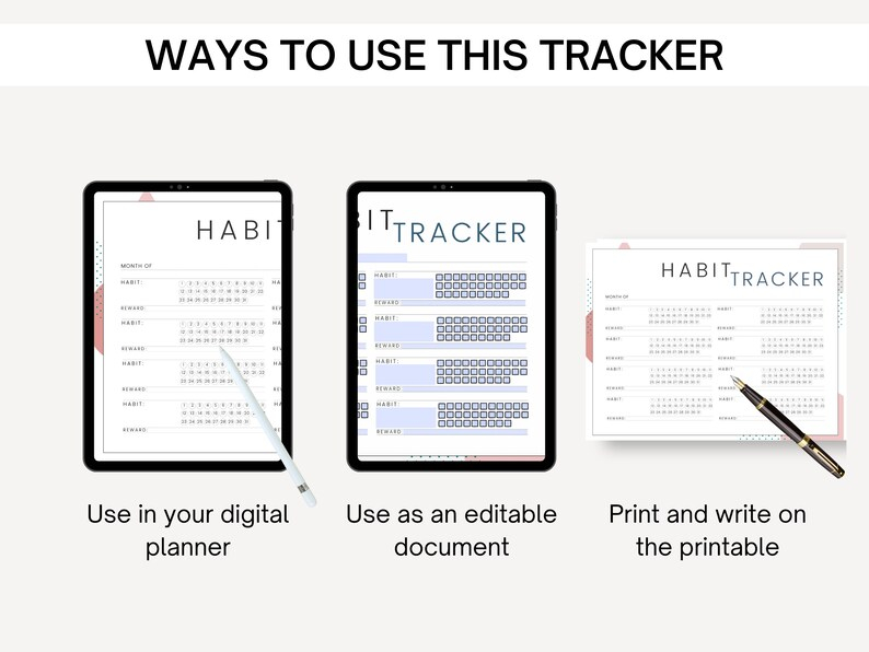 ADHD Monthly Habit Tracker Printable Daily Habit Tracker Etsy UK