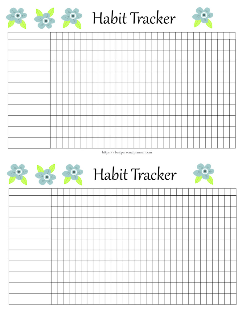 Best Habit Tracker Free Printable 2019 Best Personal Planner