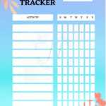Blue Habit Tracker Letter Size Planner Page Etsy