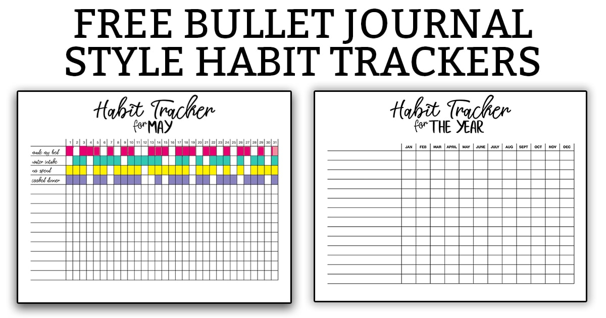 Bullet Journal Habit Tracker Printable Printable Word Searches