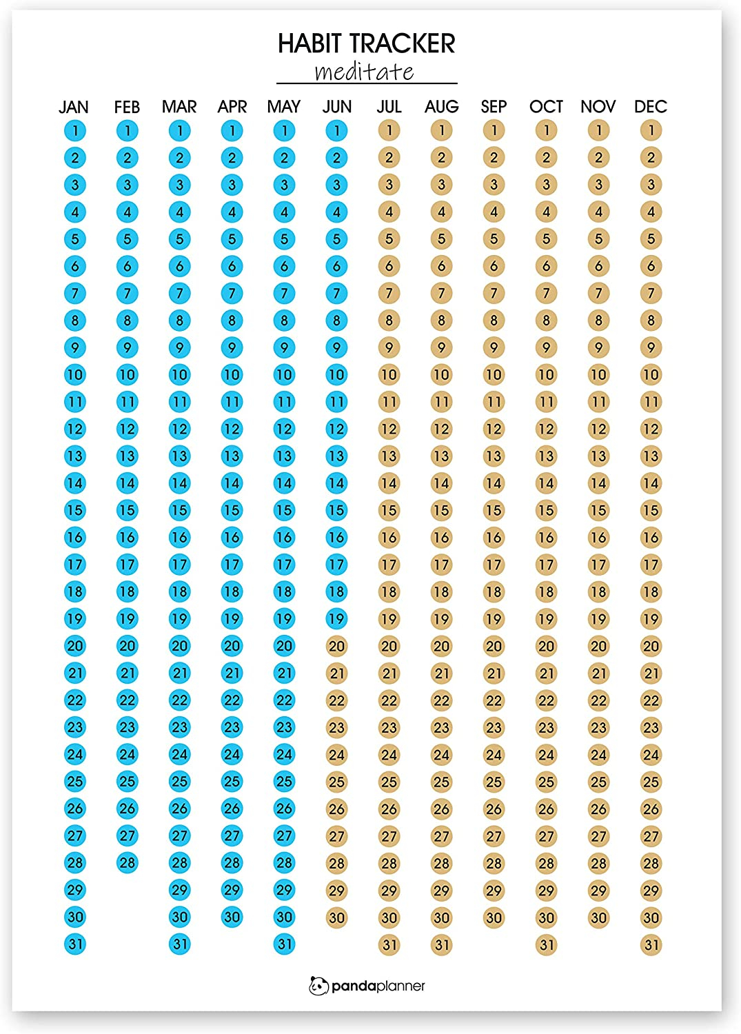 Buy Habit Tracker Calendar By Panda Planner Full Year Scratch Off 