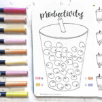 Calendars Planners Bullet Journal Printable Mood Tracker Boba Bubble