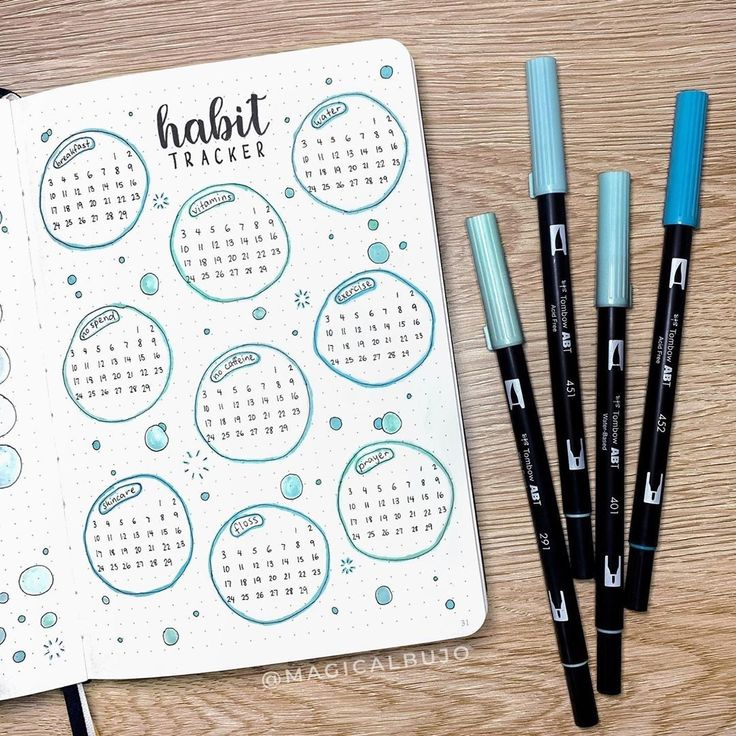  cute bujo trackers On Instagram Awesome Bubble Habits Tracker From 