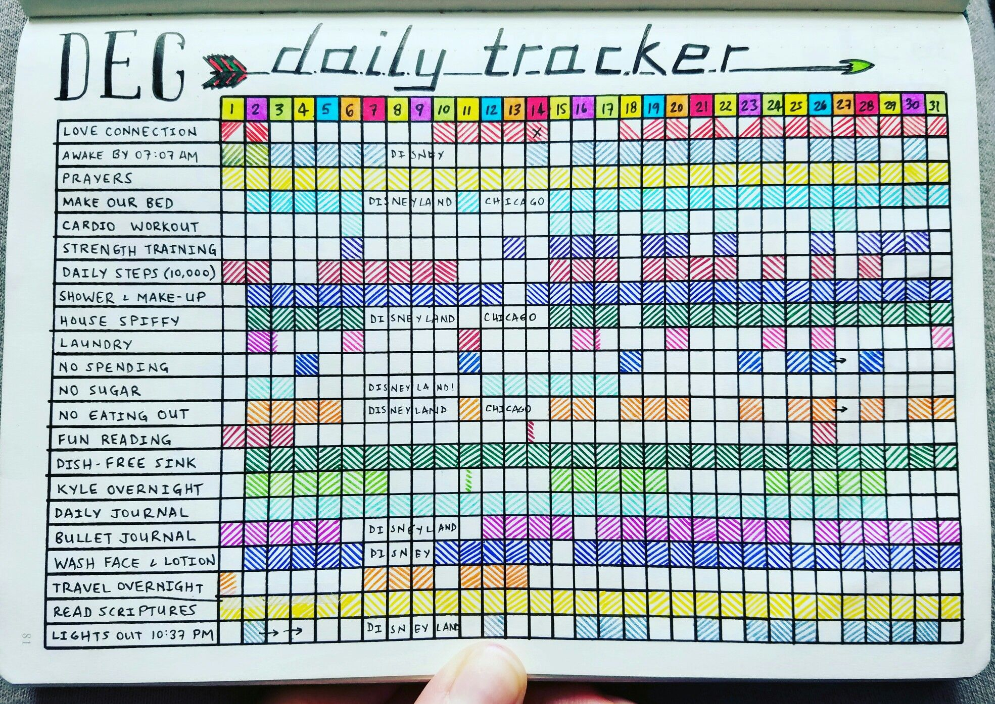 Daily Habit Tracker December 2016 Bullet Journal Idee Per Diario 