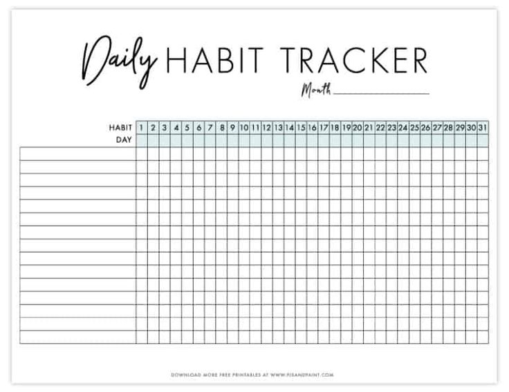 Daily Habit Tracker Free Printable Achieve Your Goals Habit