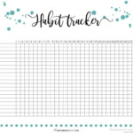 Daily Habit Tracker Printable For Planner Goal Journal Monthly Habit