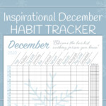 December Monthly Habit Tracker Printables Daily Productivity Printable