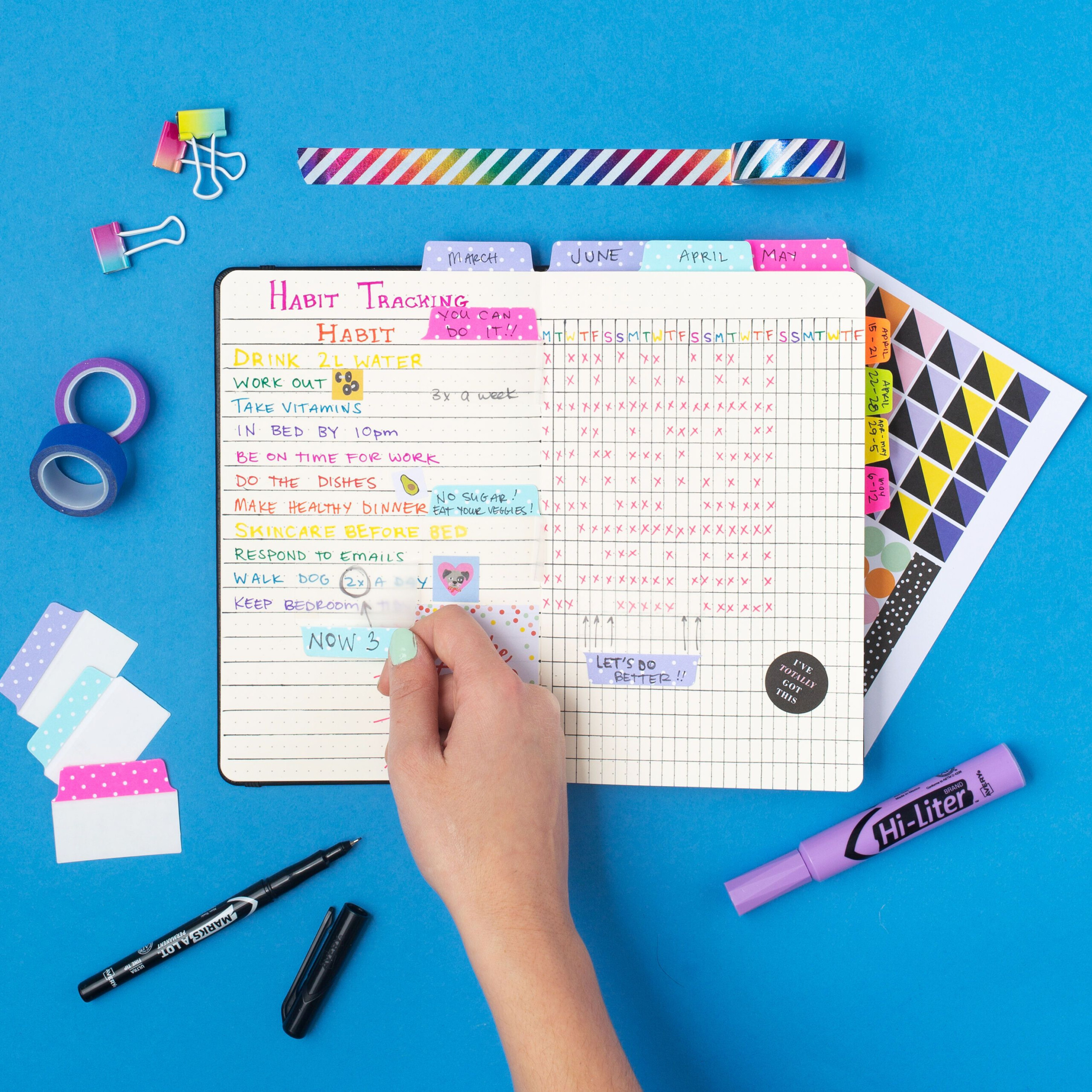 DIY Habit Tracker Avery Labels School Notebooks School Motivation