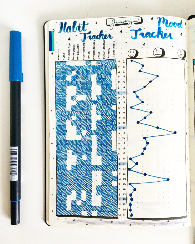 Finished Habit And Mood Trackers For January Bulletjournal