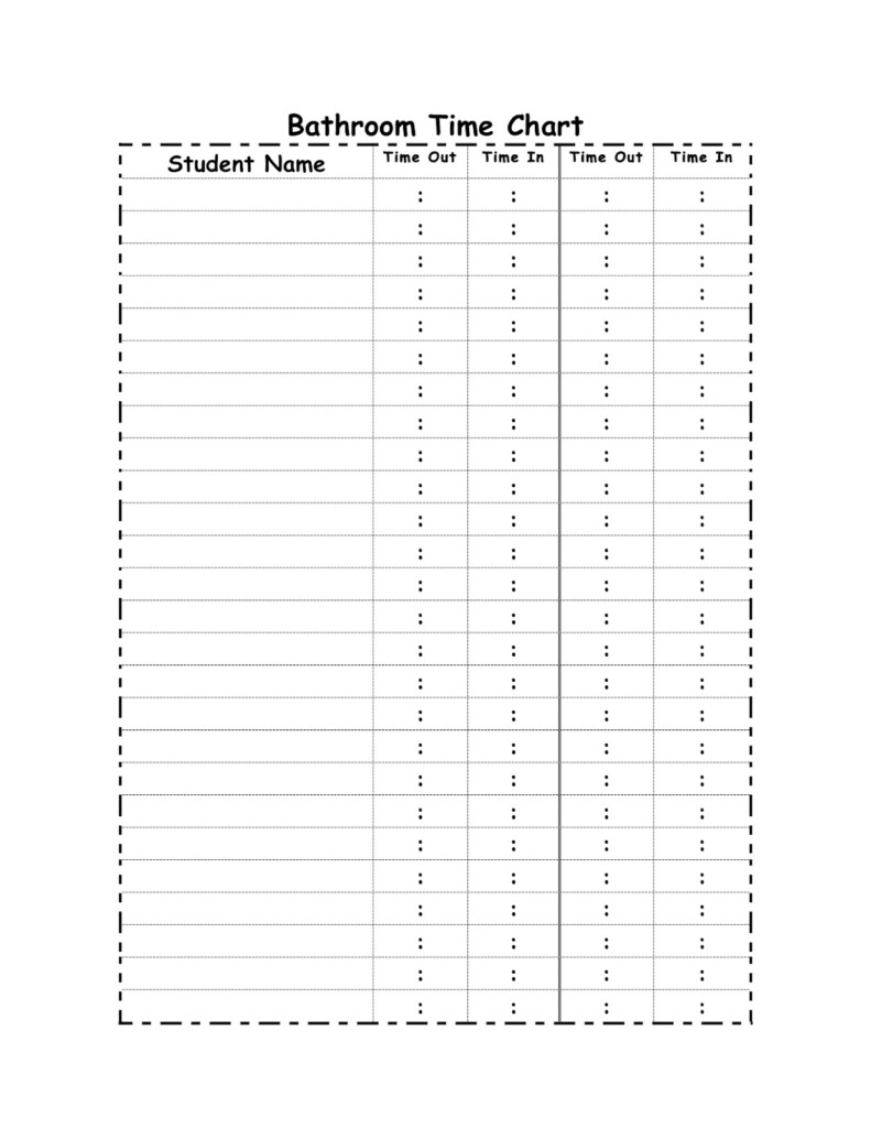 First Grade Fingerprints Freebie Friday Bathroom Time Tracker