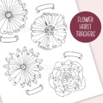 Flower Habit Trackers PRINTABLE Digital Download Bullet Etsy