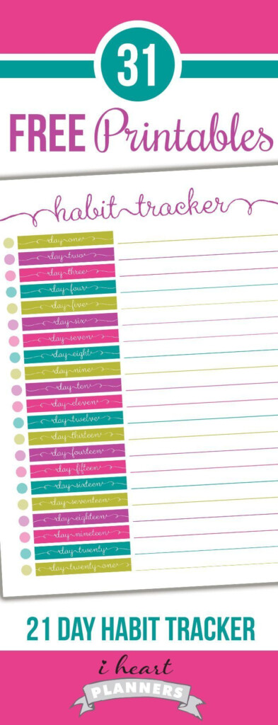 FREE 21 Day Habit Tracker Printable You Can Use This To Track Any 