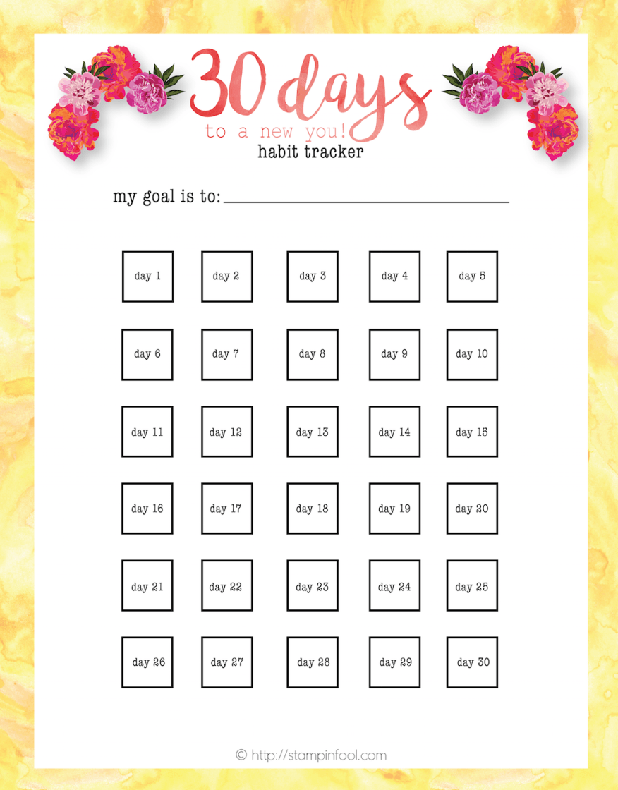 FREE 30 Day Habit Tracker Printable Reach Your Goals With This Sheet 