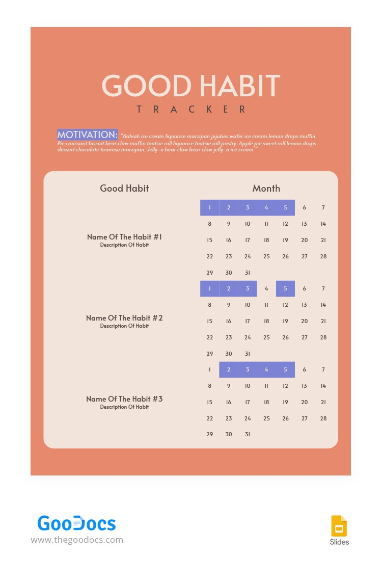 Free Good Habit Tracker Template In Google Docs