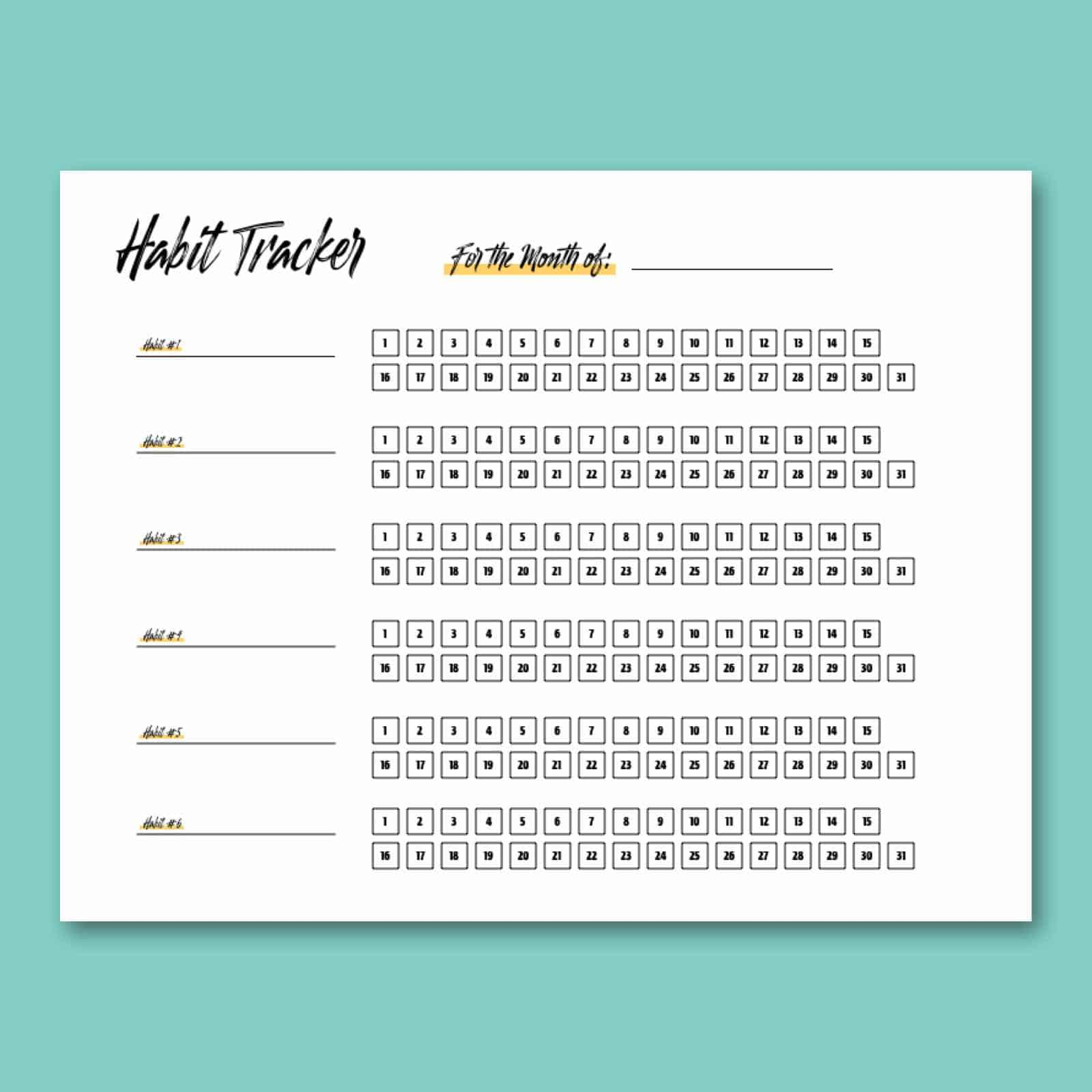 Free Habit Tracker Printable To Stay Motivated Organized Crazy Laura