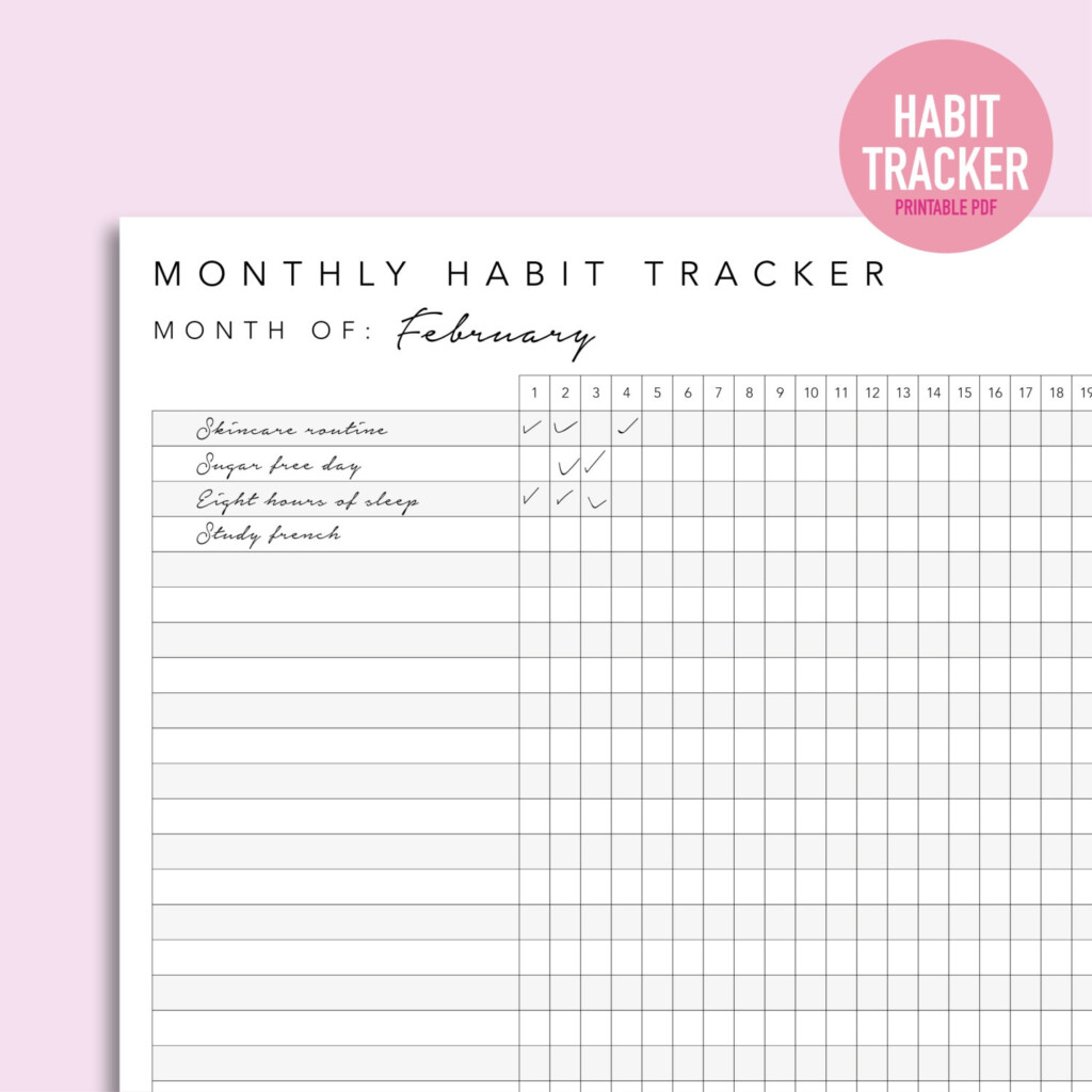 Free Monthly Habit Tracker Printable
