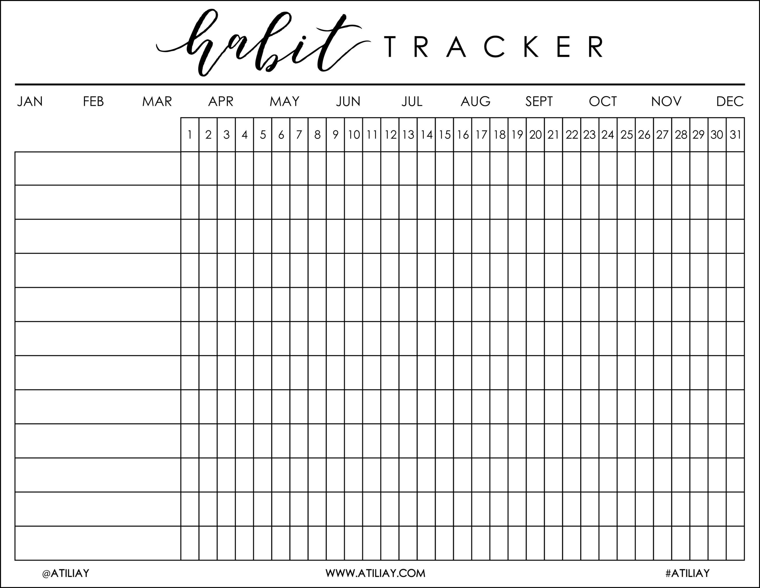 Free Printable Habit Tracker Bullet Habit Tracker Bullet