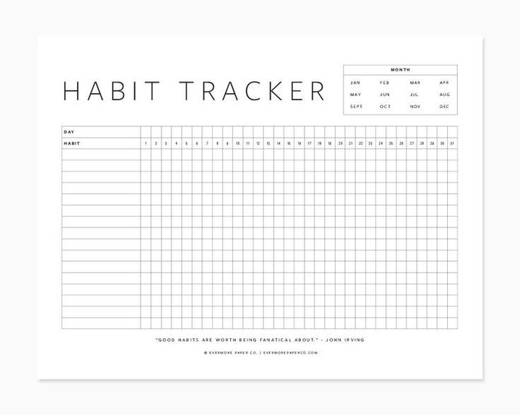 Free Printable Habit Tracker Evermore Paper Co Habit Tracker Printable Habit Tracker 