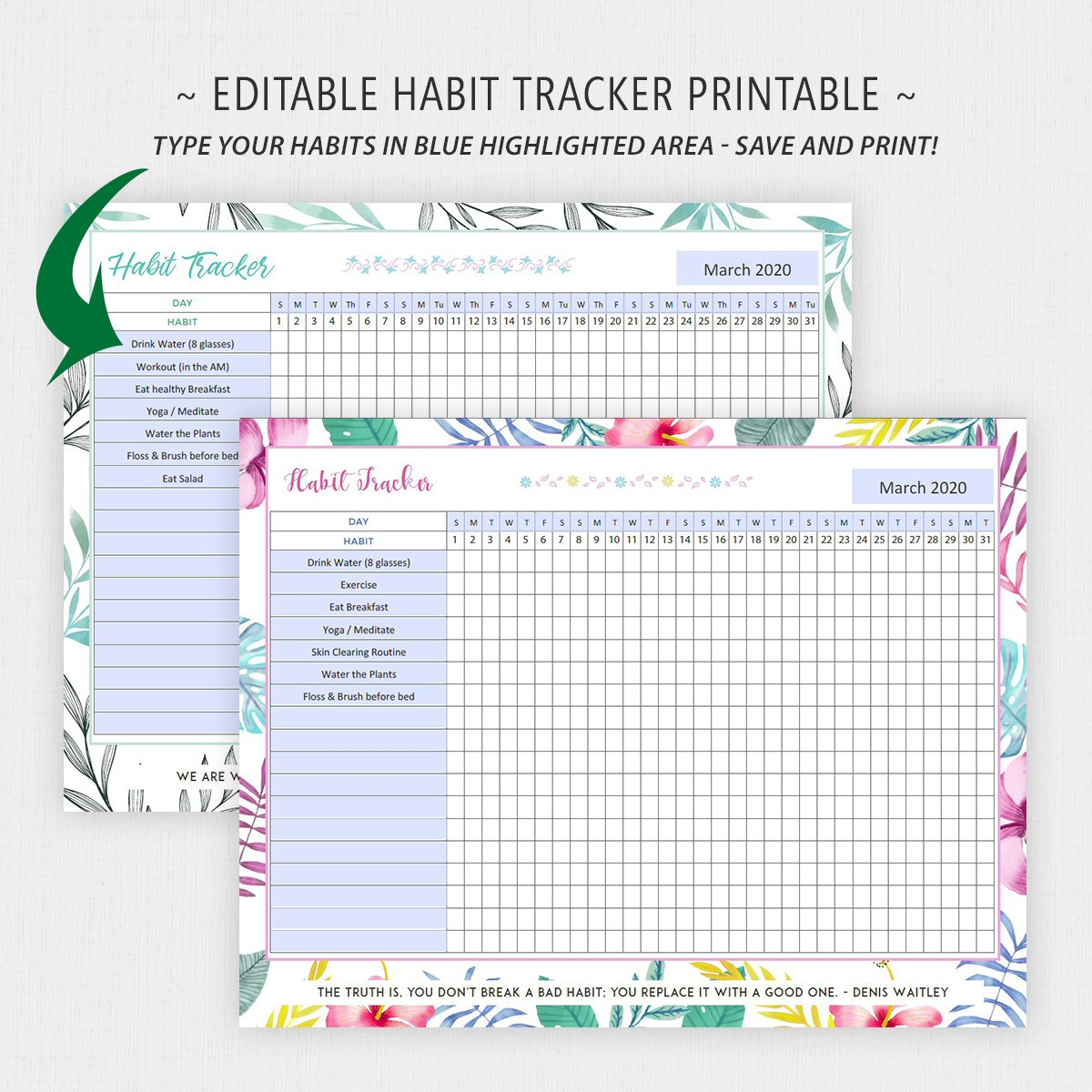 Free Printable Monthly Habit Tracker