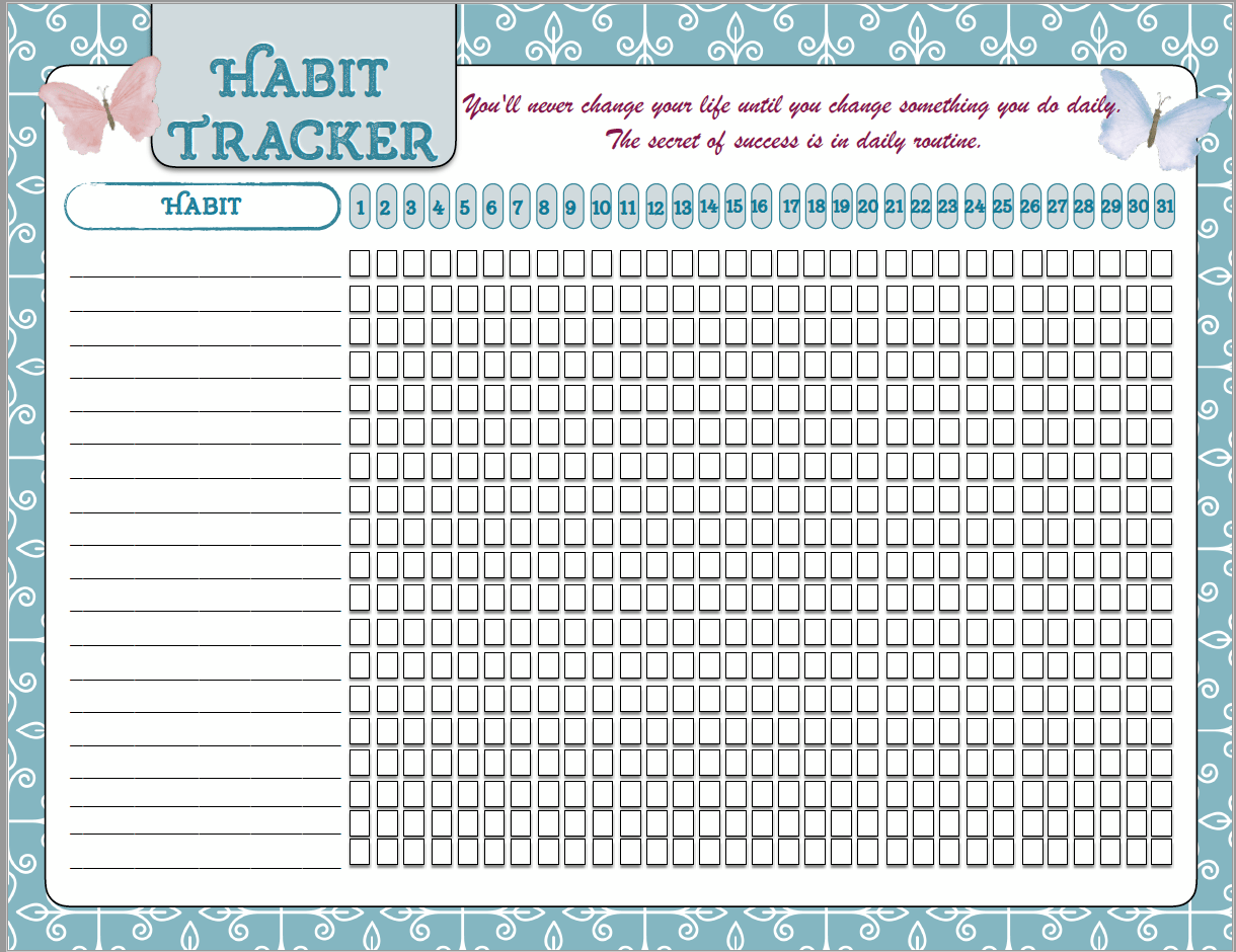 FREE Printable Motivational Posters Habit Tracker Resolution Trackers