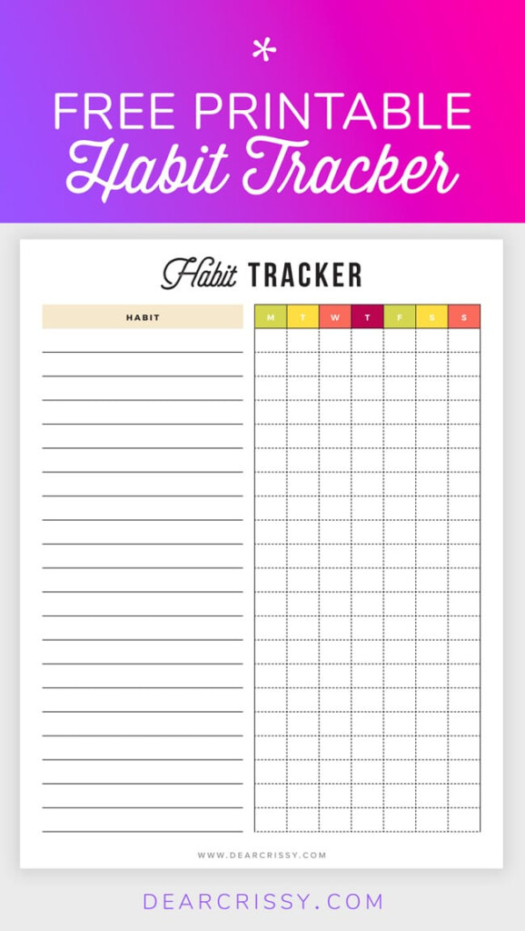 Free Printable Weekly Habit Tracker