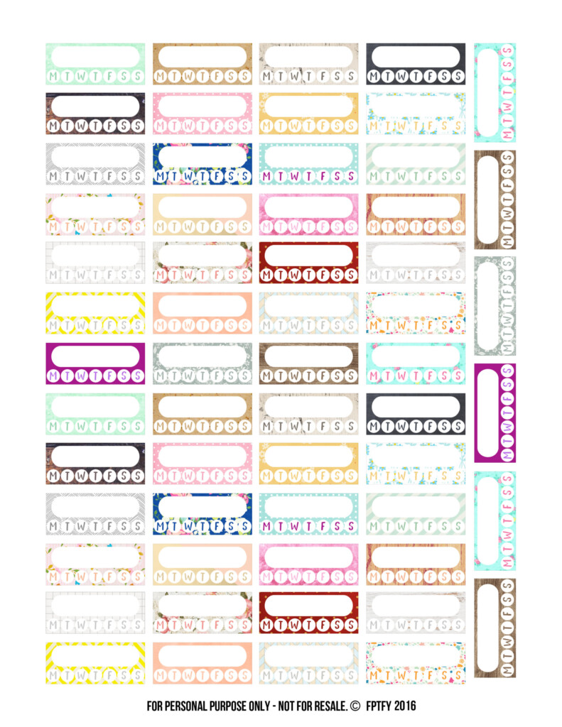 Free Variety Pack Habit Tracker Planner Stickers Free Pretty Things 