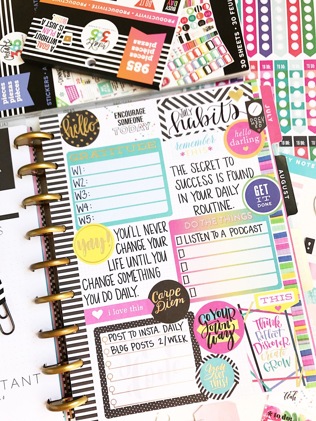 Habit Tracker 365 Happy Planner Happy Planner Layout Happy Planner