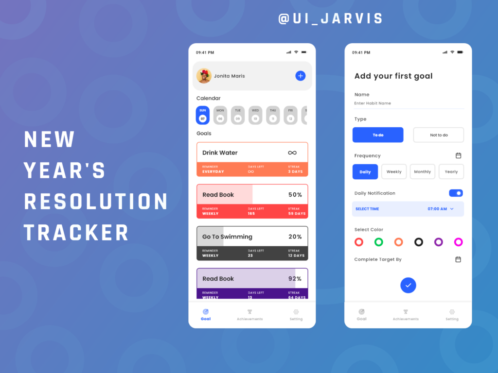 Habit Tracker App UI UpLabs