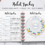 Habit Tracker Circular Habit Tracker Monthly Yearly Habit Etsy