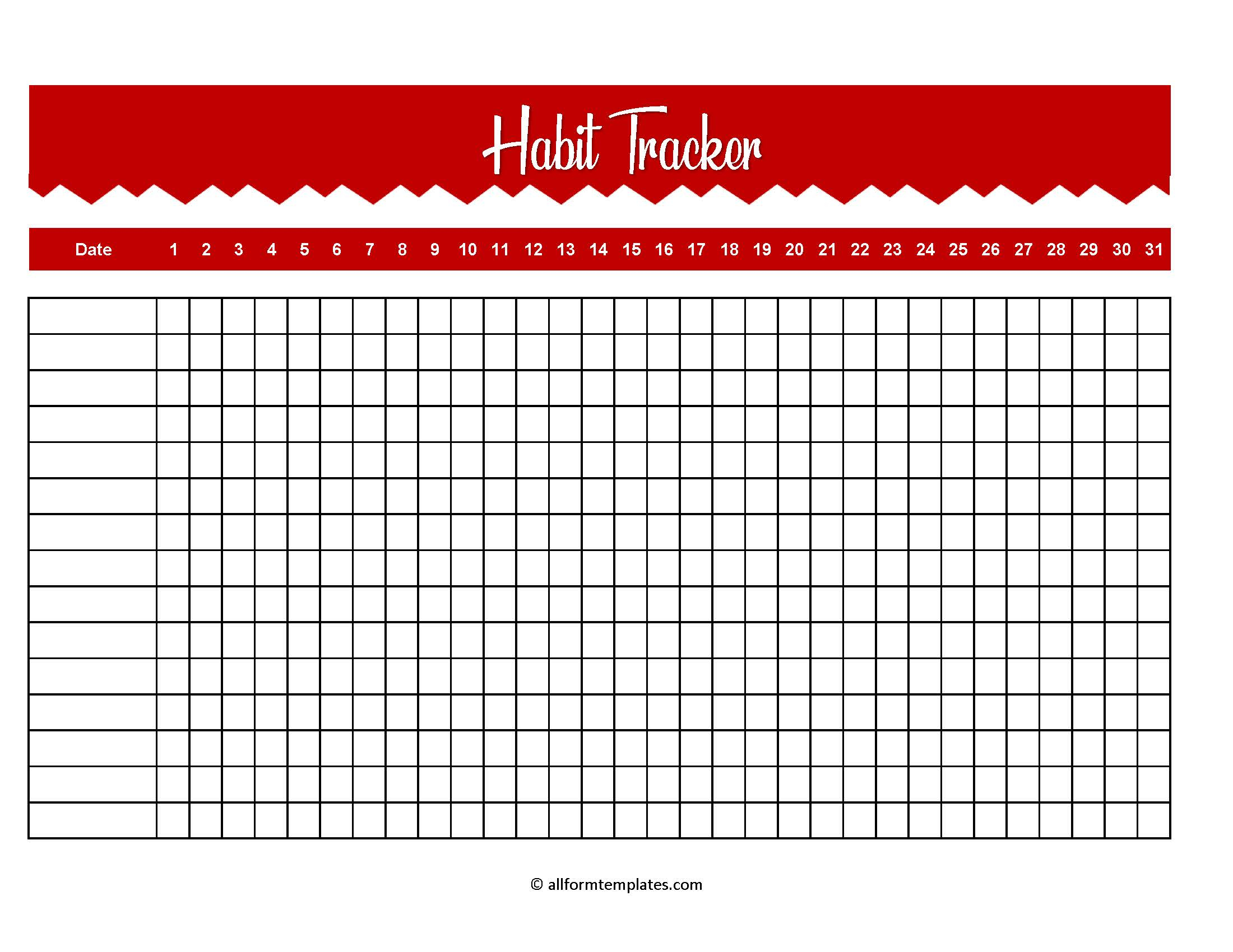 Habit Tracker Excel Template Free 2021 FREE PRINTABLE TEMPLATES