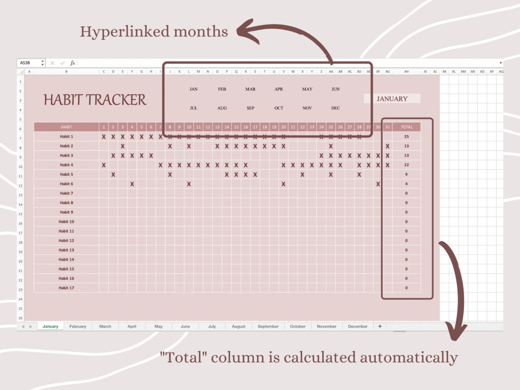 Habit Tracker Excel Template Free Portal Tutorials