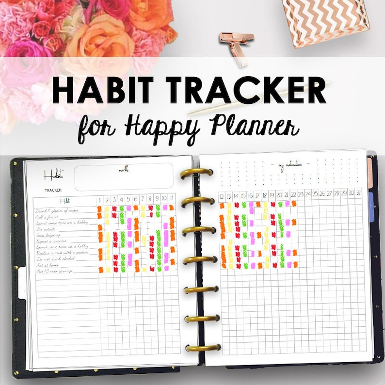 Habit Tracker For Happy Planner Printable Habit Tracker Etsy