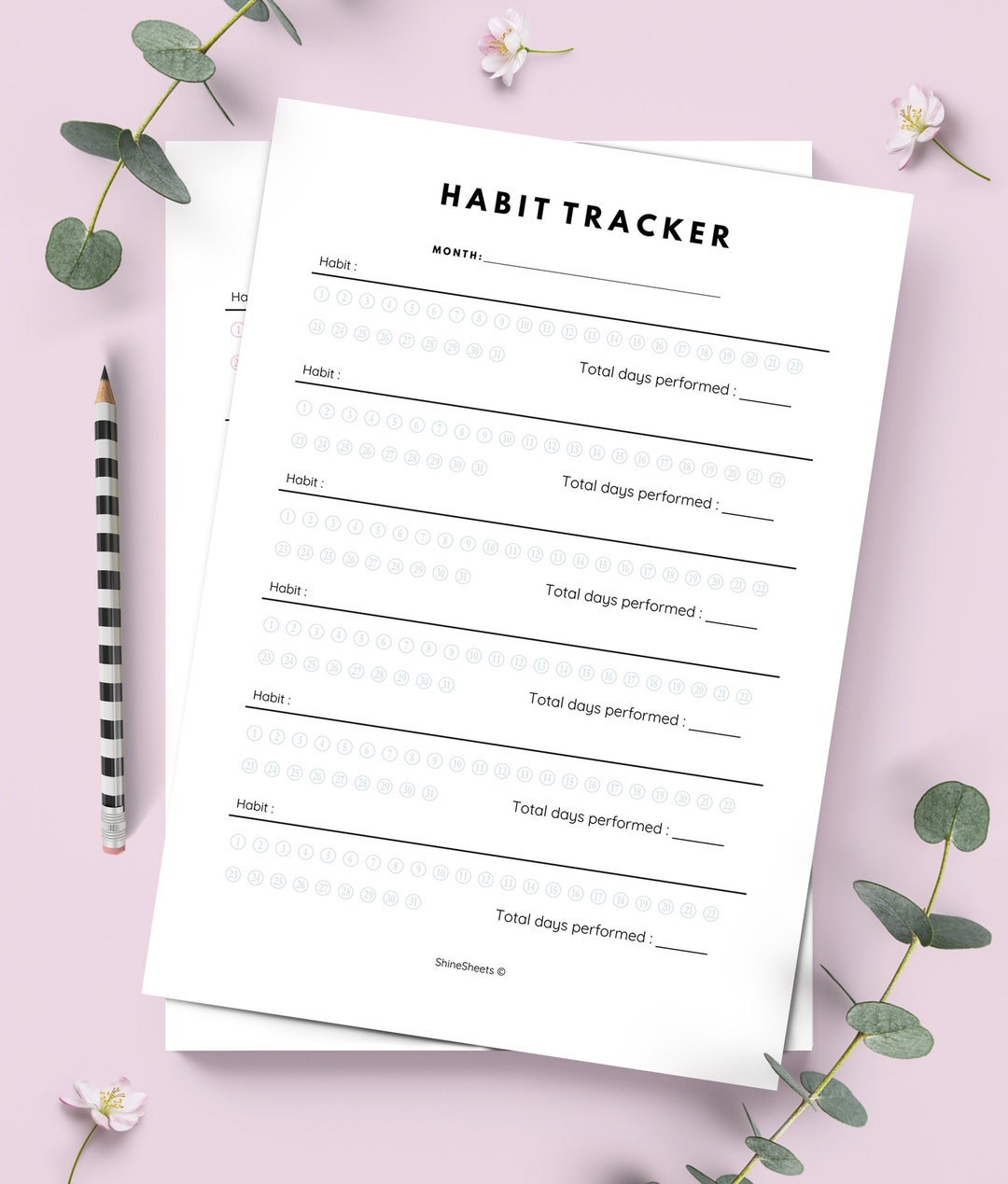 Habit Tracker Habit Tracker Printable Habit Tracking Etsy France