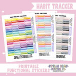 Habit Tracker Labels Printable Functional Stickers Printable Etsy Ireland