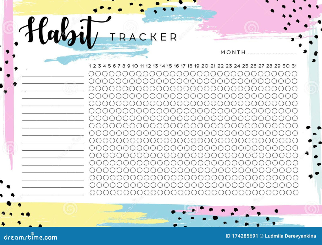 Habit Tracker Monthly Planner Habit Tracker Blank Template Monthly 