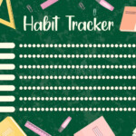 Habit Tracker Paper Sheet Doodle Hand Drawn Vector Illustration Of