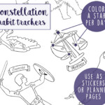 Habit Tracker Planner Stickers Constellation Weekly Habit Etsy