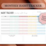 HABIT TRACKER Printable Atomic Habits Monthly Habit Log Etsy