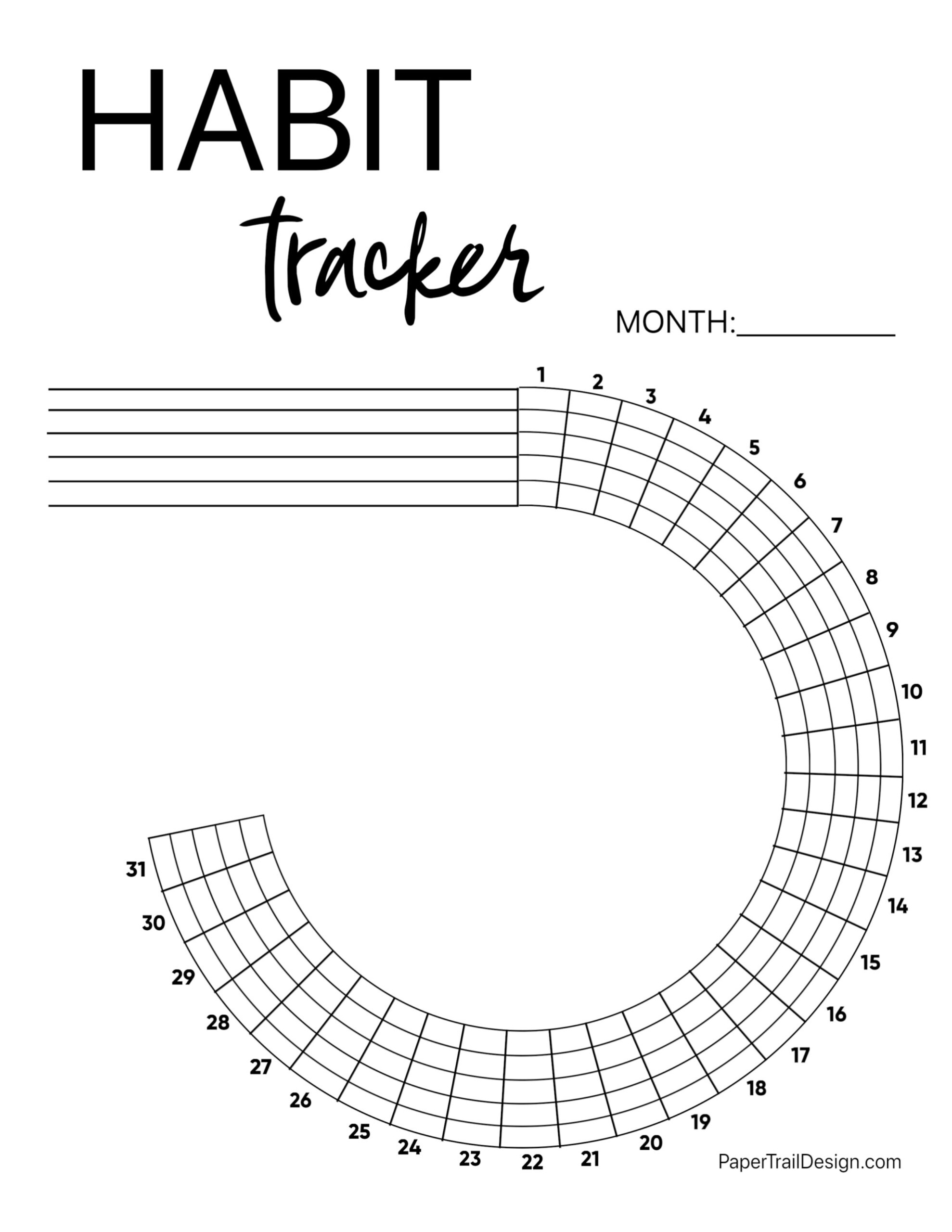 Habit Tracker Printable Free Circle Printable Form Templates And Letter